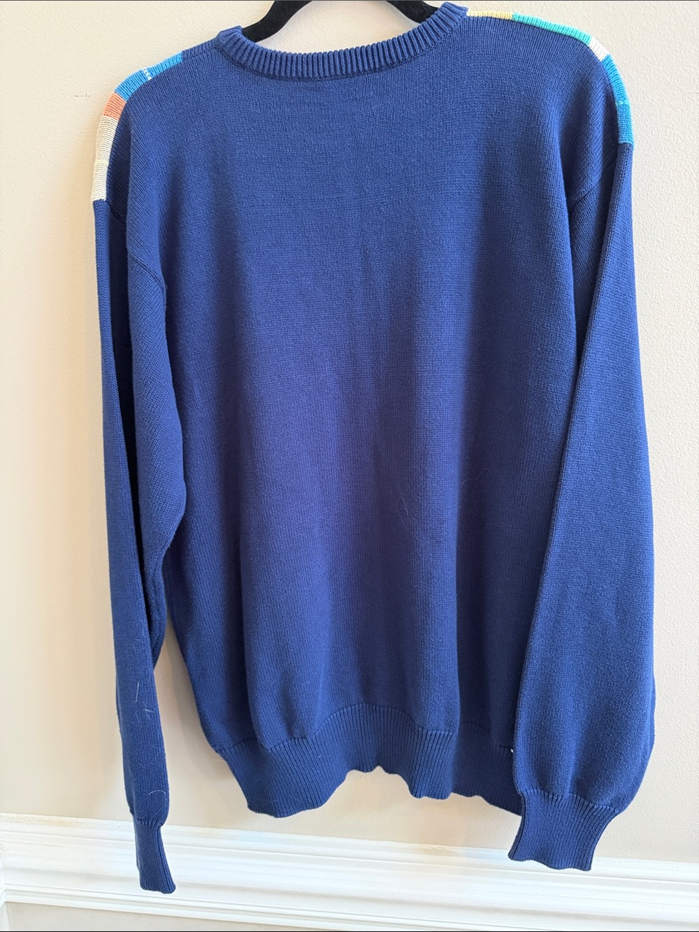 Tuttle Multicolor Striped Cotton Knit Crewneck Sweater - Navy Base - Picture 8 of 8